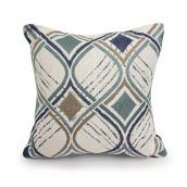allen + roth 24-in Outdoor Blue and Cream White Throw Pillow