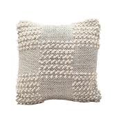 Bazik 18 x 18-in Grey Woven Fabric Square Outdoor Decorative Pillow with Zipper