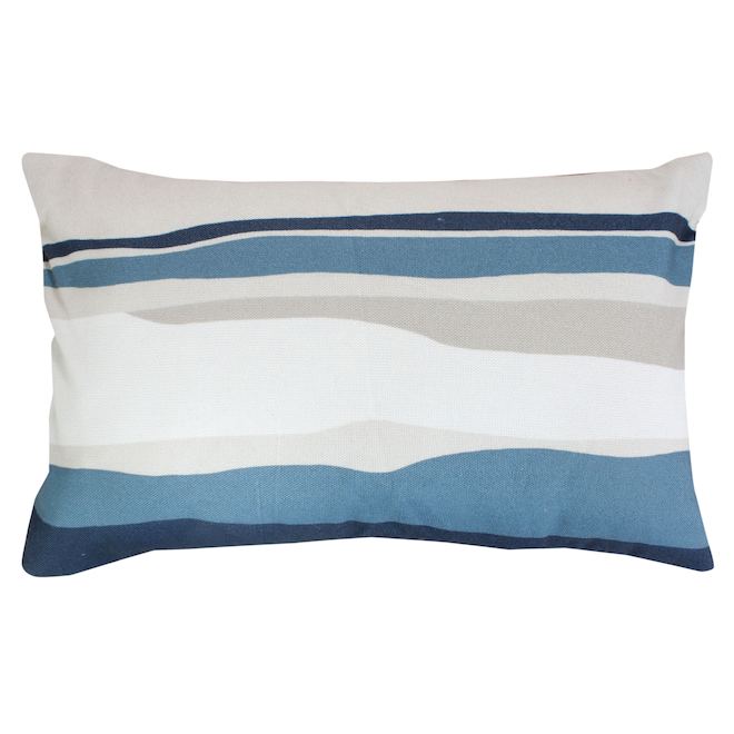 Coastal style 12 x 20-In Multicoloured Polyester Outdoor Cushion