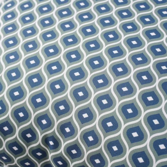 16 x 16-in Blue/Green/White Geometric Pattern Recycled Polyester Reversible Outdoor Cushion