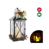 Lanterne suspendue avec 3 chandelles à piles, DEL, 9,45 po x 18 po, métal, noir