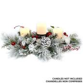 Dansons Snowy Pine Centrepiece Candle Holder - 7-in x 16-in x 24-in