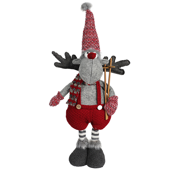 Holiday Living Standing Moose - Burgundy and Grey