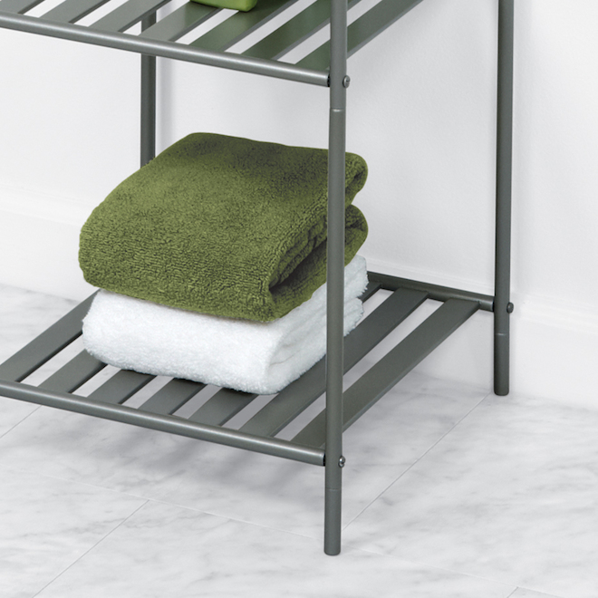 Zenna Home 5-Level Freestanding Linen Shelf in Brushed Nickel 52 x 13-In