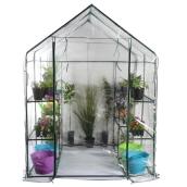 Bond 58.2 x 57.4 x 76.7-in Clear PVC Walk-In Portable Greenhouse with Steel Shelves