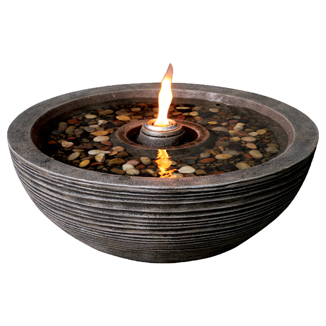 Fontaine avec flamme par Style Selections, 24 po, pierre, naturel