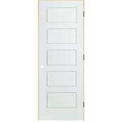 Porte intérieure Riverside de Metrie, 5 panneaux, âme creuse, blanche, 80 po x 36 po x 1 3/8 po