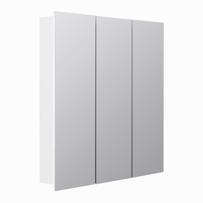 WELLFOR Armoire à Pharmacie Rectangulaire, à Montage En Surface, 2 Portes, MED, 34 X 30 Po Metal Fini Bleu Marine