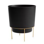 Bloem Planter with Metallic Stand - 12-in - Black