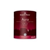 Peinture d'extérieur à base d'eau Aura Benjamin Moore, 946 ml, fini satiné, blanc