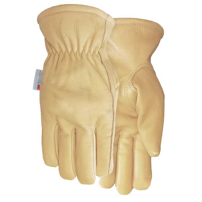 Midwest Quality Lined Cowhide Leather Gloves for Men - X-Large Size