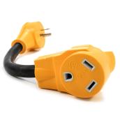 Camco Electrical Adapter for RV - 12" - 15/30 A - Yellow/Black