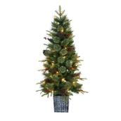 Arbre illuminé en pot Holiday Living, intérieur et extérieur, 50 lumières DEL blanc chaud, 4,5 pi