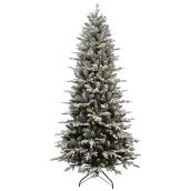Holiday Living 7.5-ft Essex Flocked Prelit Christmas Tree - 400 G15 Warm White LED Lights - 1756 Tips