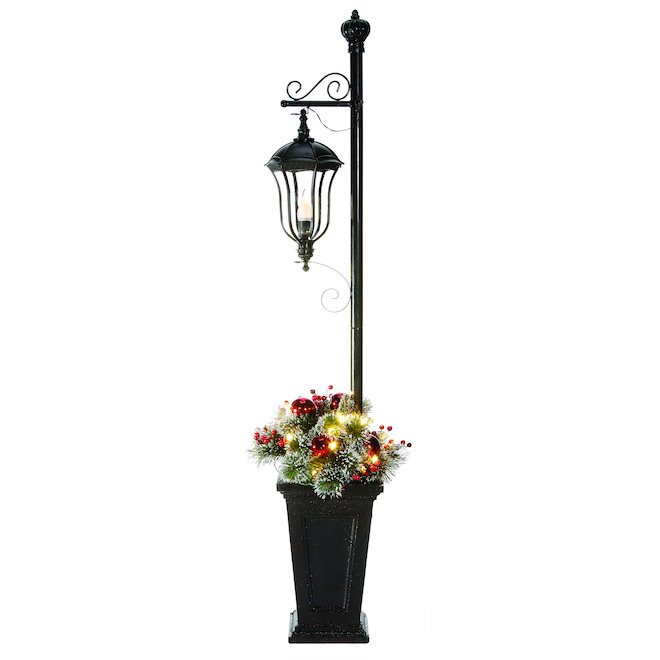 Image of Holiday Living | 5-Ft Pre-Lit Lamp Post With Holiday Greenery | Rona