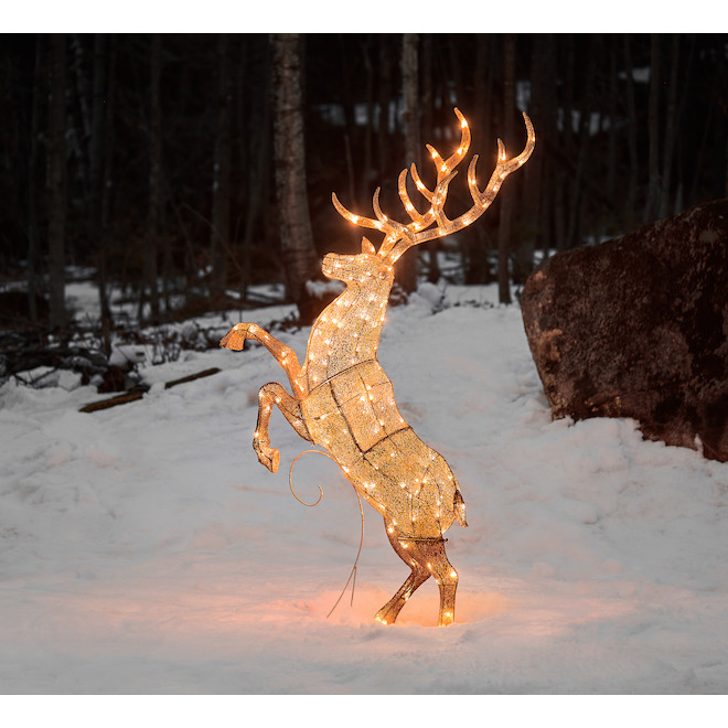 Holiday Living 87-in Tall Lighted Elk 160 Warm White Twinkling LED Lights
