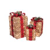 Holiday Living 3-Pack 19-in Freestanding Gift Boxes with Warm White LED Lights