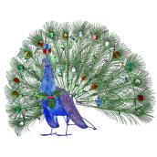 Holiday Living 1-Pack 24-in Freestanding Peacock Decoration with Multicolour LED Lights
