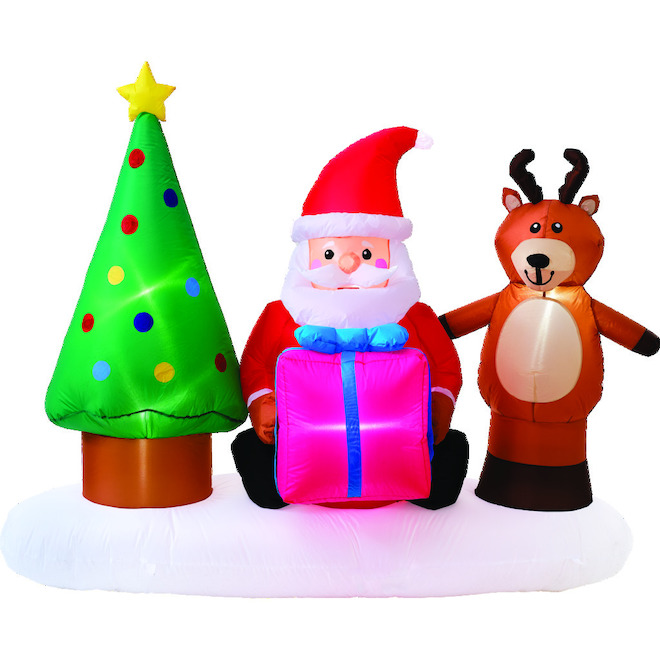 Holiday Living Inflatable Santa Claus, Deer and Tree 6-ft LW23-IF112C ...