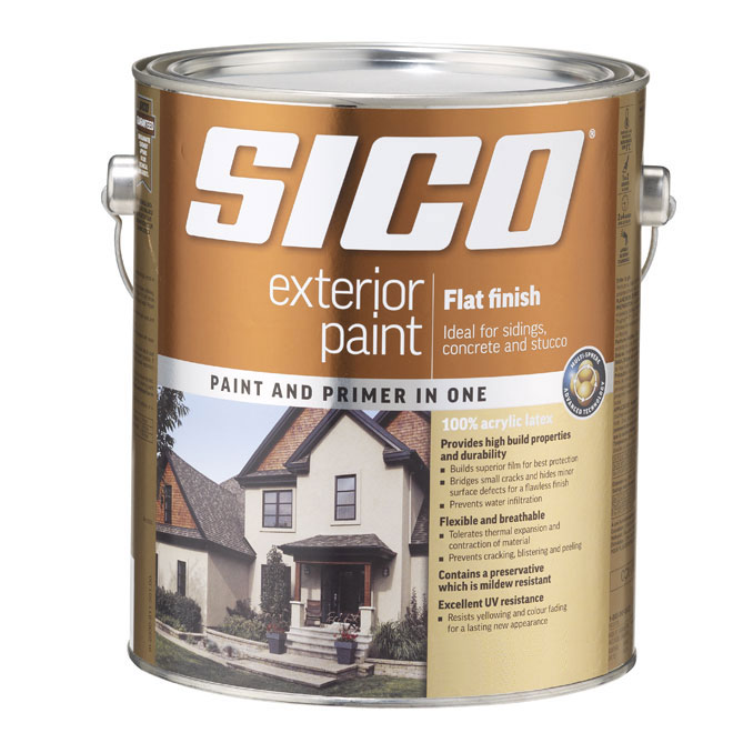 Sico Exterior Latex Paint and Primer - Matte Finish - Neutral Base - 3.5 L