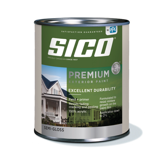 Sico Premium Exterior Paint and Primer - Semi Gloss - Natural White - Opaque - 927 ml
