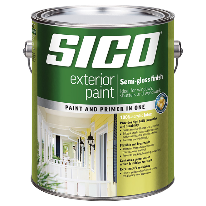 Sico Exterior Paint and Primer - Semi Gloss - Red Base - Opaque - 3.5 L
