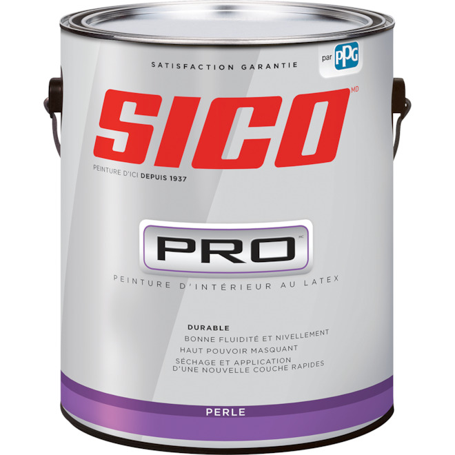 Base de peinture d'intérieur SICO Pro, latex, fini perle, 3,7 L, base 1