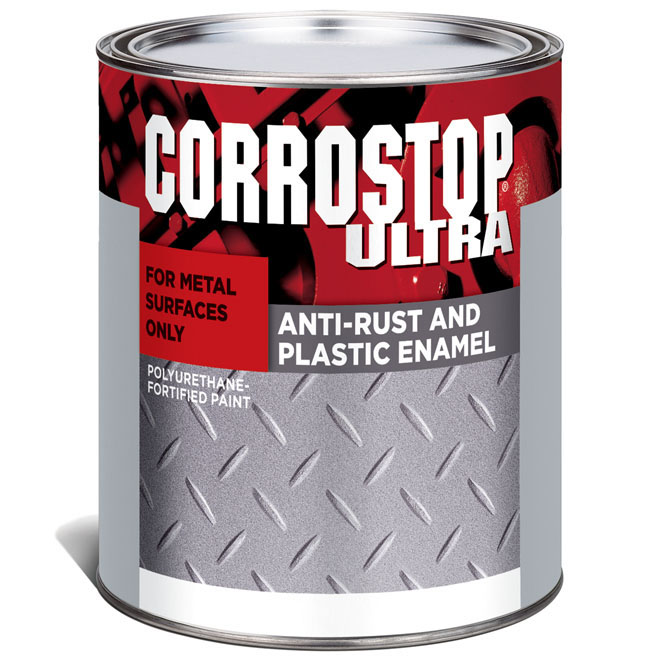 SICO Corrostop Ultra Anti-Rust Brush-On Paint - Black - Gloss - Alkyd-based - 946 mL