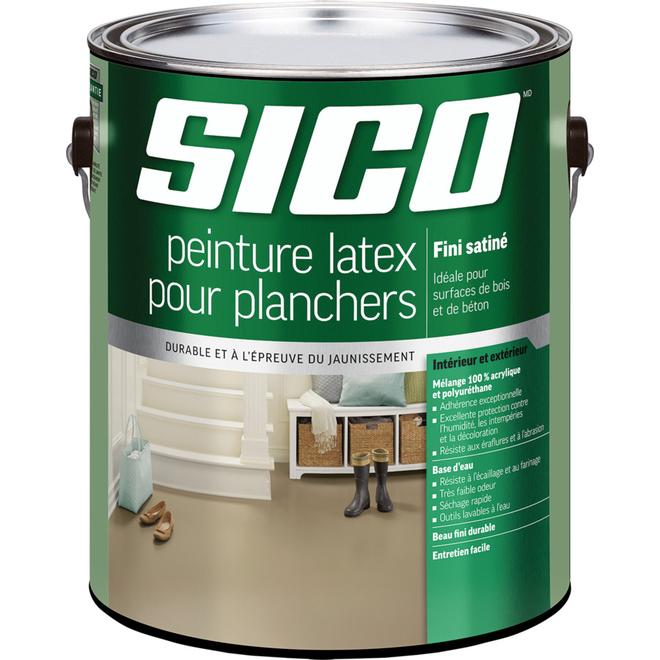 Peinture pour plancher Sico latex intérieur/extérieur fini satiné  3,7 L