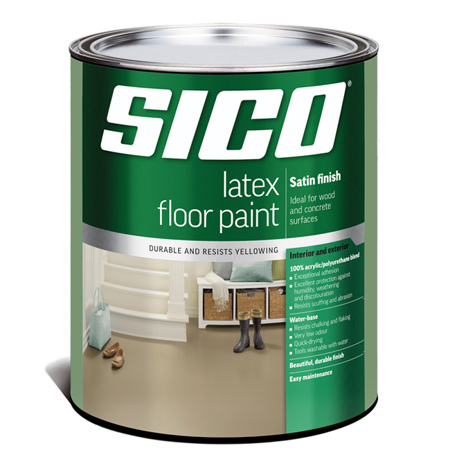 Sico Acrylic Latex and Polyurethane Floor Paint for Wood and Concrete - Satin - Neutral Base - 875 ml