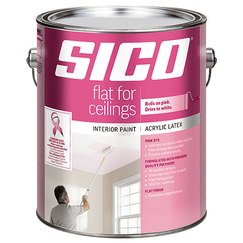 SICO Interior Flat for Ceilings - Acrylic Latex - Flat Finish - 3.78-L - White