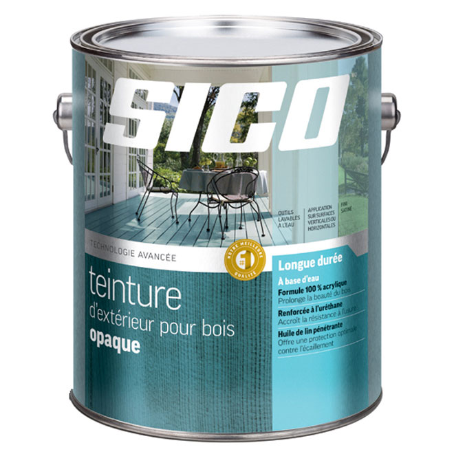 Teinture d'extérieur pour bois Sico, à base d'eau, blanc, 3,78 L