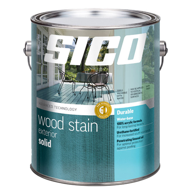 Image of Sico | Water-Based Exterior Wood Solid Stain - Durable Formula - Medium Base - Satin - 3.78-L | Rona