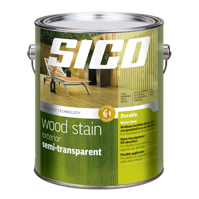 Image of Sico | Exterior Water-Based Wood Stain - Semi-Transparent - Cedar - Satin - 3.78-L | Rona