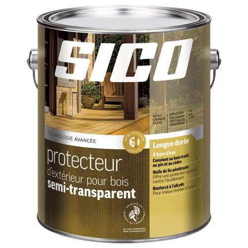 Sico Water-Based Exterior Wood Protector - Semi Transparent - Tinted Base - Satin - 3.78-L