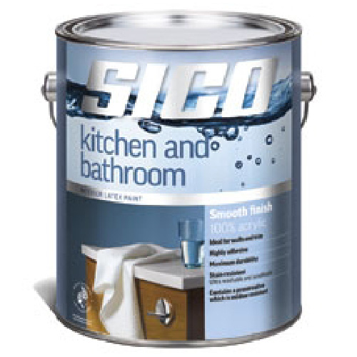 SICO Kitchen and Bathroom 100% Acrylic Latex Paint - Smooth Gloss Finish - 3.6-L - Base 2