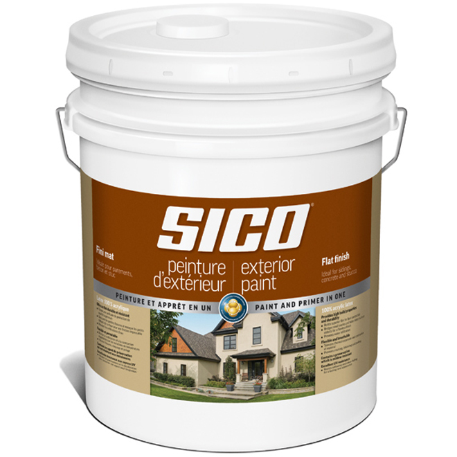 Peinture et apprêt d'extérieur pour bois Sico, mat, base moyenne, opaque, 18 L