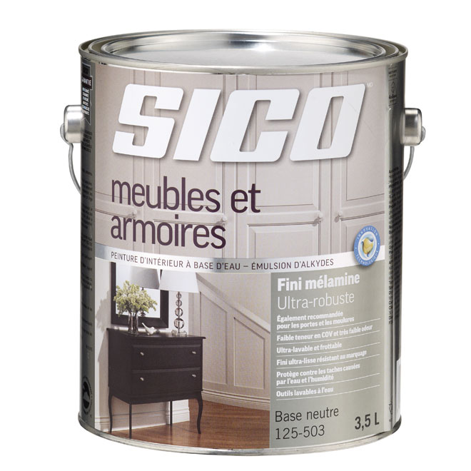Base de peinture pour meubles et armoires, Sico, latex, 3,78 l, base 3