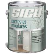 Peinture d'intérieur SICO pour portes et moulures, latex 100% acrylique, fini perle, 3,78 L, base 3
