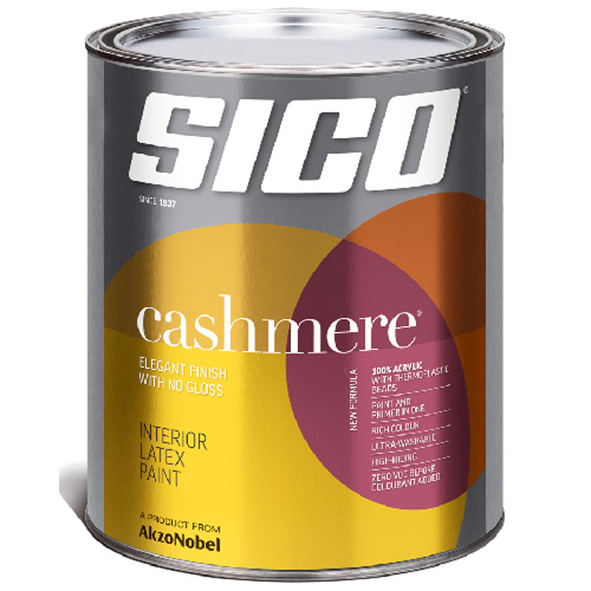 SICO Cashmere Interior Paint 100 Acrylic Latex Yellow Base Soft Matte Finish 1L 911