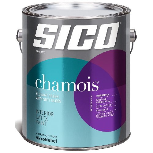 SICO Chamois Interior Paint - 100% Acrylic Latex - Yellow Tinted Base - Soft Gloss Finish - 3.78-L