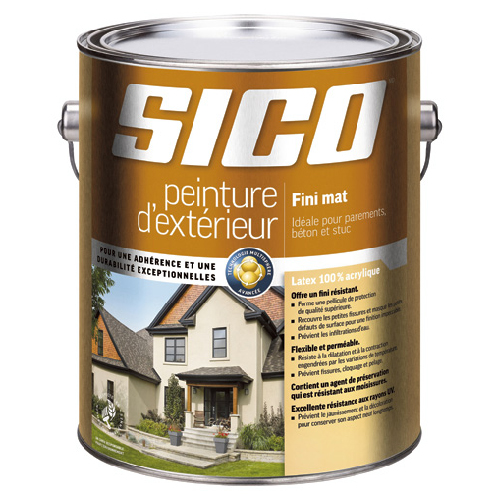 Peinture et apprêt d'extérieur pour bois Sico, mat, blanc pur, opaque, 946 ml