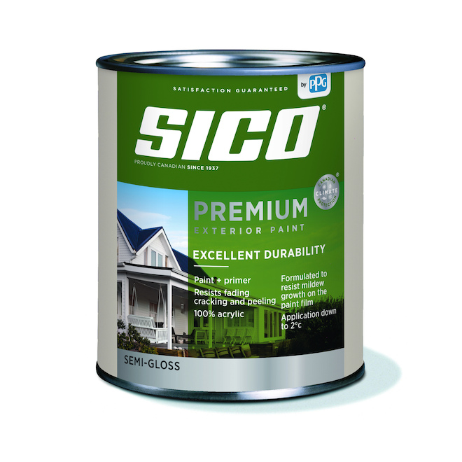 Sico Premium Paint and Primer for Exterior Wood Semi Gloss Pure