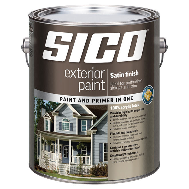 Sico Paint and Primer for Exterior Wood - Satin - Medium Base - Opaque - 3.78 L