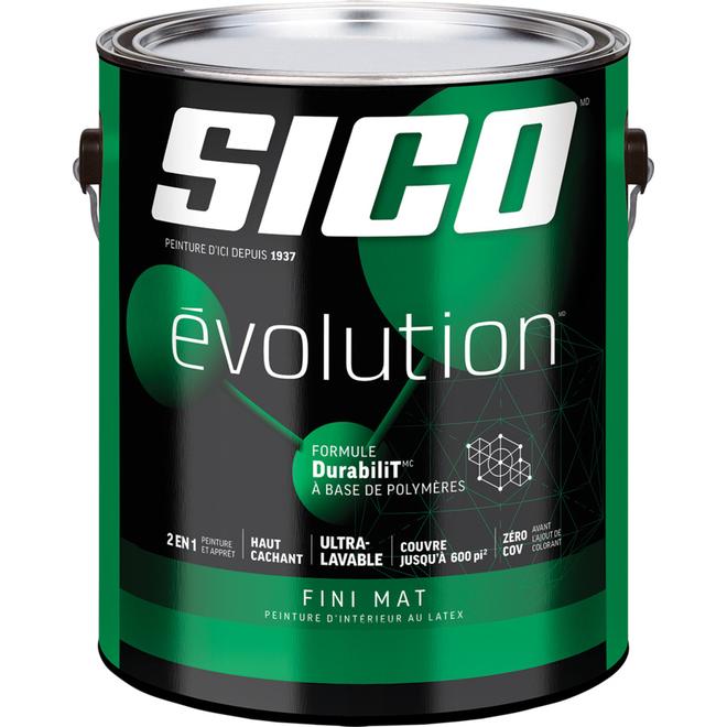 Peinture et apprêt SICO Evolution intérieur latex fini mat 3,78 L