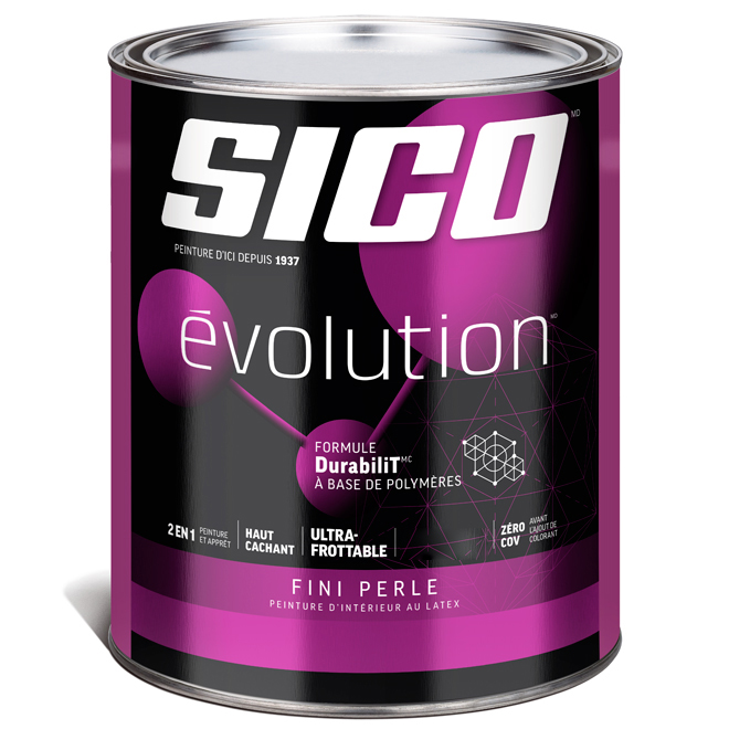 Peinture et apprêt d'intérieur SICO Evolution, fini perle, 946 ml, blanc pur