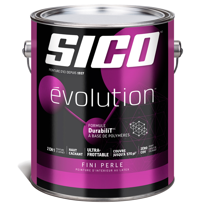 Peinture et apprêt d'intérieur SICO Evolution, fini perle, 3,78 L, base 2