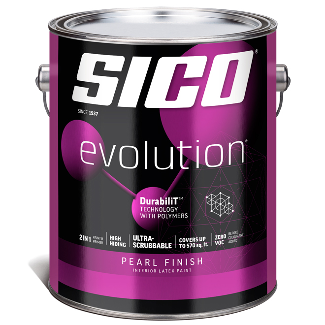 SICO Evolution Interior Paint and Primer - Pearl Finish - 3.78-L - Base 2