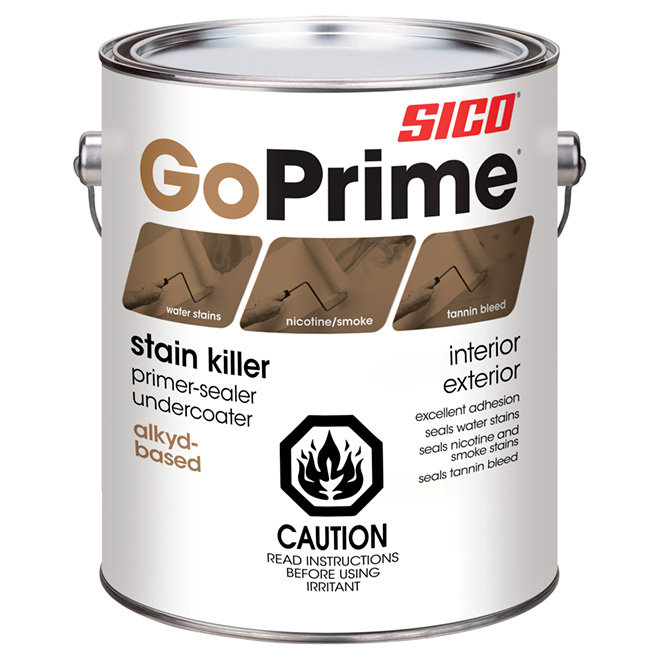 SICO GoPrime Undercoater Primer-Sealer - Alkyd-Based - Flat Finish - 3.78-L - White