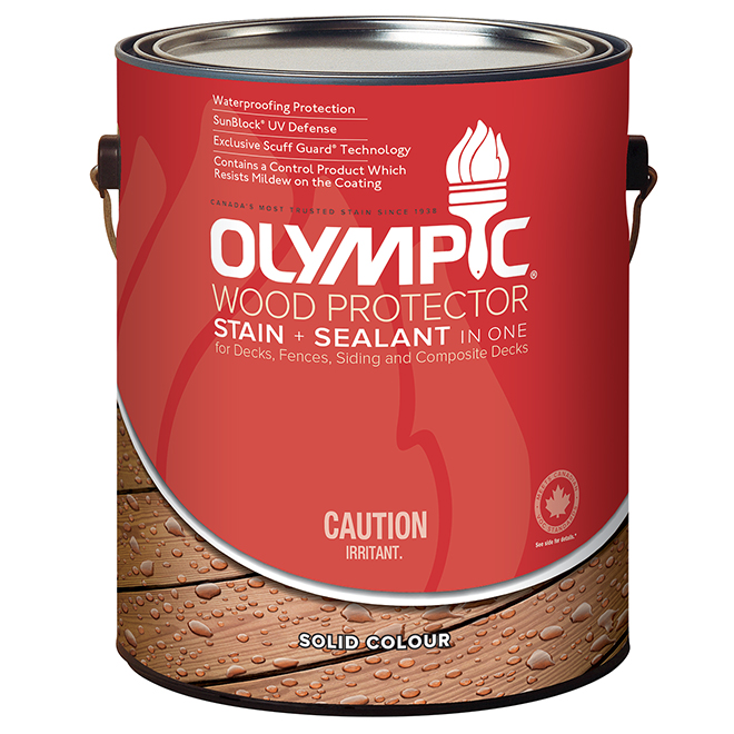 Olympic Wood Protector Stain and Sealer - UV Protection - Water Repellent - 3.78-L